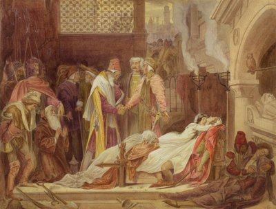 De Verzoening van de Montagues en de Capulets, c.1854 door Frederic Leighton